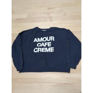 Sezane Navy Sweatshirt with White Text